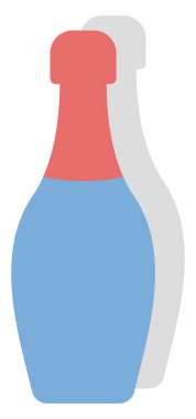 Fransız şampanyası, ikon çizimi, beyaz arkaplanda vektör