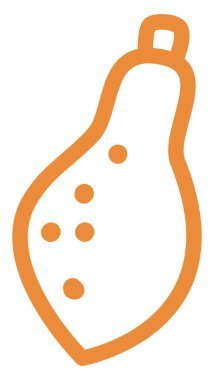 Turuncu papaya, simge illüstrasyonu, beyaz arkaplanda vektör