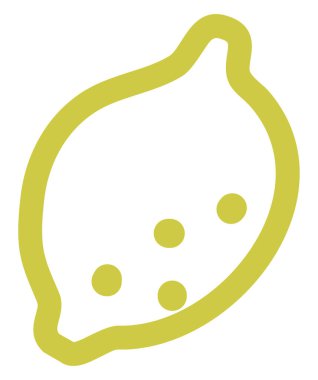 Sarı limon, simge illüstrasyonu, beyaz arkaplanda vektör