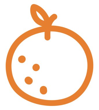 Meyve portakalı, simge illüstrasyonu, beyaz arkaplan üzerindeki vektör