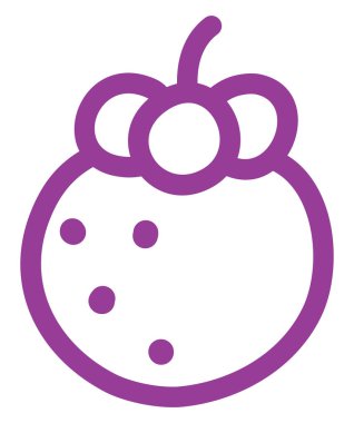 Mor mangosteen, simge illüstrasyonu, beyaz arkaplanda vektör