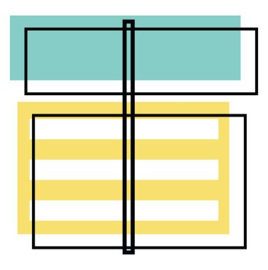 Sarı mevcut kutu, simge illüstrasyonu, beyaz arkaplan üzerindeki vektör