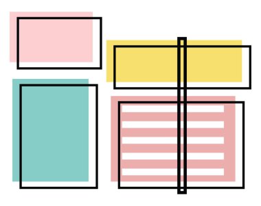 Çok renkli hediye kutuları, simge illüstrasyonu, beyaz arkaplanda vektör