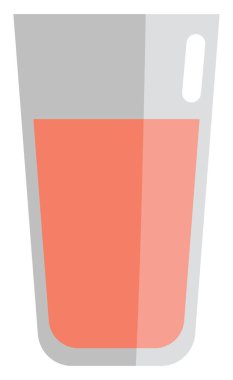 Bir bardak üzüm suyu, ikon illüstrasyonu, beyaz arkaplanda vektör.