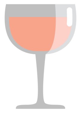 Bir bardak gül, simge illüstrasyonu, beyaz arkaplanda vektör