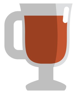 Sıcak şarap kadehi, ikon illüstrasyonu, beyaz arka planda vektör.