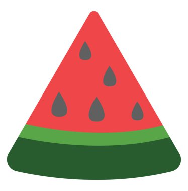 Bir dilim karpuz, simge çizimi, beyaz arkaplanda vektör