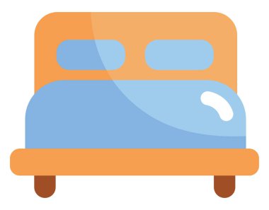 Tahta yatak, simge illüstrasyonu, beyaz arkaplanda vektör