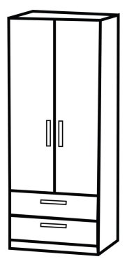 Basit gardırop, simge illüstrasyonu, beyaz arkaplanda vektör