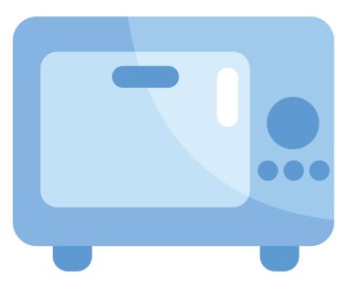 Mikrodalga fırın, simge illüstrasyonu, beyaz arkaplanda vektör