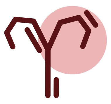 Koç burcu işareti, simge illüstrasyonu, beyaz arkaplan üzerindeki vektör