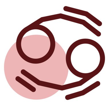 Kanser burcu işareti, simge illüstrasyonu, beyaz arkaplanda vektör