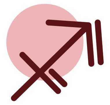 Yay burcu işareti, simge illüstrasyonu, beyaz arkaplanda vektör