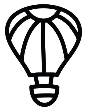 Hava balonu, simge illüstrasyonu, beyaz arkaplanda vektör