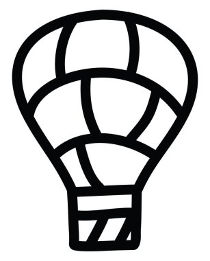 Düz kesik hava balonu, simge illüstrasyonu, beyaz arkaplanda vektör