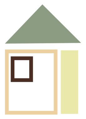 Minimalist ev, simge illüstrasyonu, beyaz arkaplan üzerindeki vektör