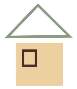 Küçük kulübe, simge illüstrasyonu, beyaz arkaplanda vektör