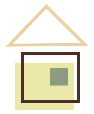 Sahil evi, ikon çizimi, beyaz arkaplanda vektör