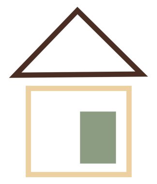 Göl evi, simge çizimi, beyaz arkaplanda vektör