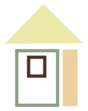 Tatil kulübesi, simge illüstrasyonu, beyaz arkaplanda vektör