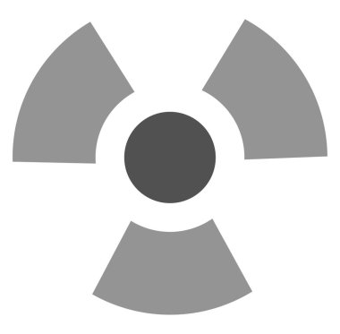 Radyoaktif işaret, simge illüstrasyonu, beyaz arkaplan üzerindeki vektör