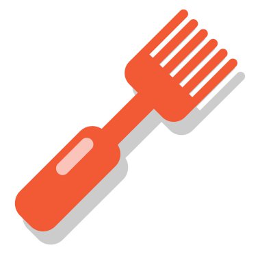 Kırmızı mutfak fırçası, simge illüstrasyonu, beyaz arkaplanda vektör