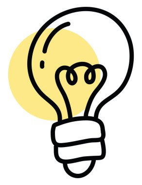 Standart ampul, simge illüstrasyonu, beyaz arkaplan üzerindeki vektör