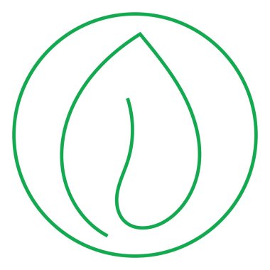 Basit bir yeşil yaprak, simge illüstrasyonu, beyaz arkaplanda vektör