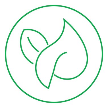 İki yeşil yaprak, simge illüstrasyonu, beyaz arkaplanda vektör