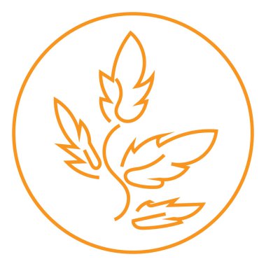 Dört kahverengi yaprak, simge illüstrasyonu, beyaz arkaplanda vektör