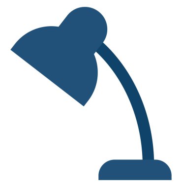 Mavi kütüphane lambası, simge illüstrasyonu, beyaz arkaplanda vektör