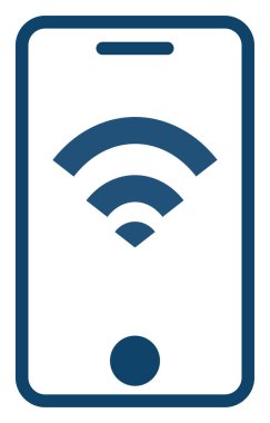 Kütüphane wifi, simge illüstrasyonu, beyaz arkaplan üzerindeki vektör