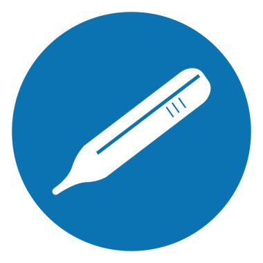 Küçük termometre, simge illüstrasyonu, beyaz arkaplan üzerindeki vektör