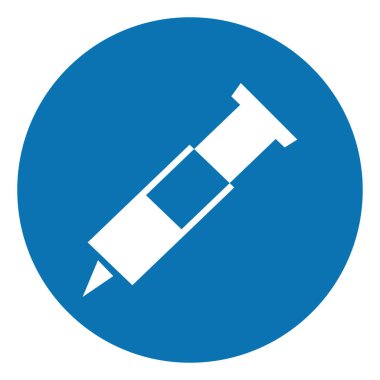 Tıbbi şırınga, simge illüstrasyonu, beyaz arkaplanda vektör