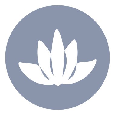 Nilüfer çiçeği, simge illüstrasyonu, beyaz arkaplanda vektör