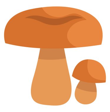 Kahverengi çam mantarı, simge illüstrasyonu, beyaz arkaplanda vektör