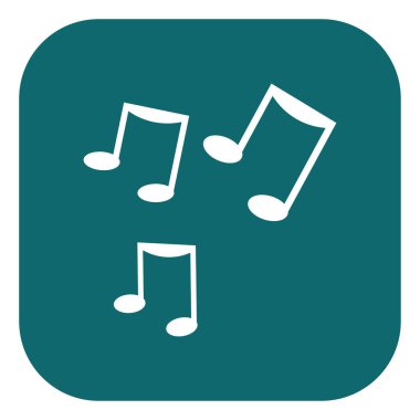 Üç müzik notası, simge illüstrasyonu, beyaz arkaplanda vektör