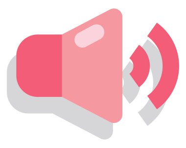 Pembe ses açık, simge resimleme, beyaz arkaplan üzerinde vektör