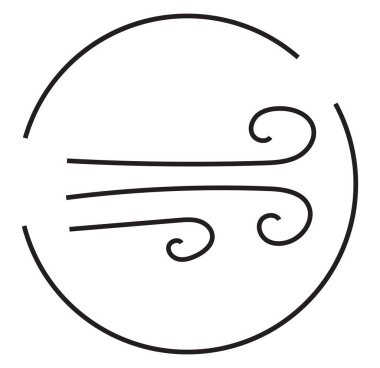 Rüzgar esintisi, simge illüstrasyonu, beyaz arkaplan üzerindeki vektör