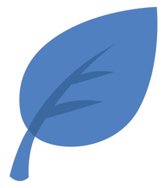 Mavi yaprak, simge illüstrasyonu, beyaz arkaplanda vektör