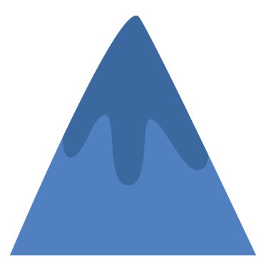 Mavi dağ, simge çizimi, beyaz arkaplanda vektör