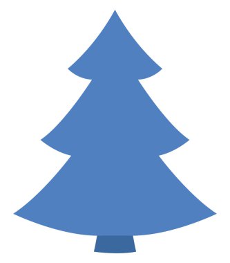 Mavi ladin ağacı, simge illüstrasyonu, beyaz arkaplanda vektör