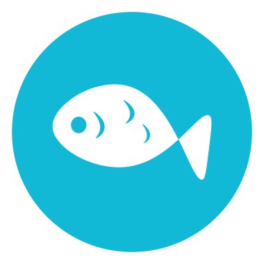 Küçük okyanus balığı, simge illüstrasyonu, beyaz arkaplanda vektör