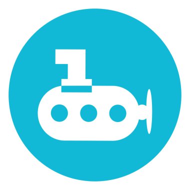 Okyanus denizaltısı, simge illüstrasyonu, beyaz arkaplanda vektör