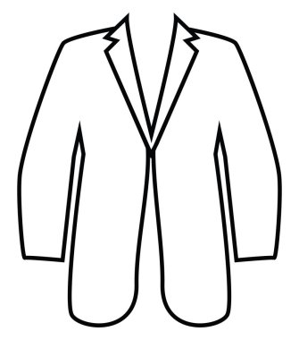 Ofis kostümü, simge illüstrasyonu, beyaz arkaplanda vektör