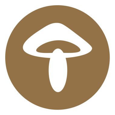 Küçük shiitake mantarı, simge illüstrasyonu, beyaz arkaplanda vektör