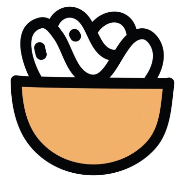 Bir tencerede sulu, simge illüstrasyonu, beyaz arkaplanda vektör