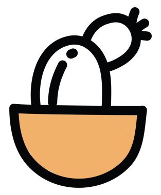 Ay kaktüsü, simge illüstrasyonu, beyaz arkaplan üzerindeki vektör