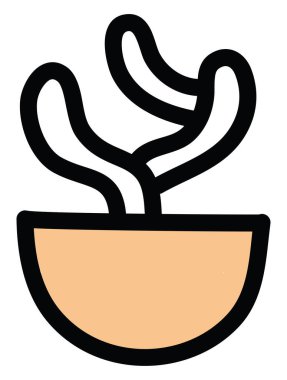 Gece kaktüsünün kraliçesi, ikon illüstrasyonu, beyaz arkaplanda vektör