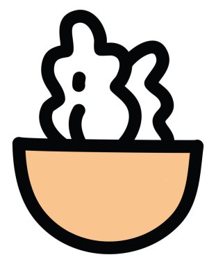 Tencerede Blossfeldia kaktüsü, ikon illüstrasyonu, beyaz arkaplanda vektör